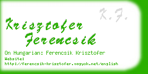 krisztofer ferencsik business card